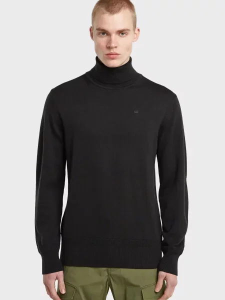 Вовняна водолазка G-star Raw чорна