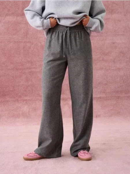 Штани wide leg темно-сірий сірі