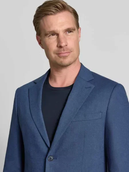 Marynarka o kroju straight fit z mieszanki lnu model Charles' Matinique niebieska