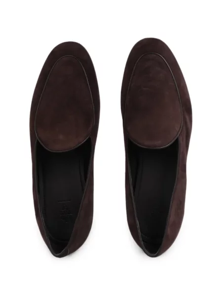 Pantofi loafer Eleventy din piele de căprioară maro
