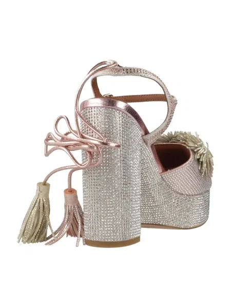 Pantofi Kurt Geiger London cu platformă cu legături cu pompoane roz