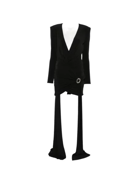 Rochie Nissa cu volane drapată negru