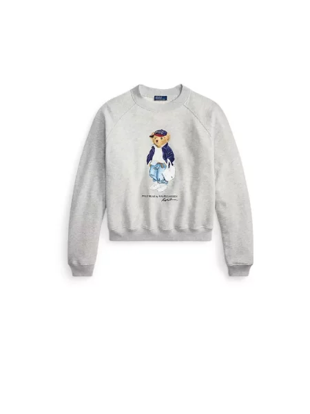 Bluza nierozpinana Polo Ralph Lauren z nadrukiem polarowa szara