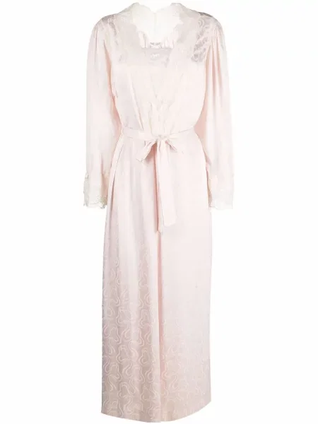 Krajkové šaty Christian Dior Pre-owned růžové