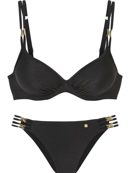 JETTE Costum de baie două piese auriu negru