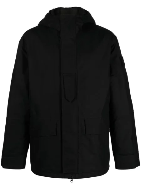 Geacă Stone Island cu glugă cu strasuri negru