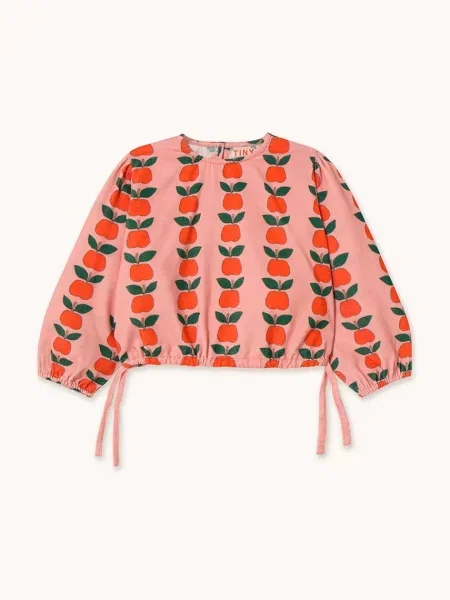 Tinycottons Dětská halenka APPLES BLOUSE růžová