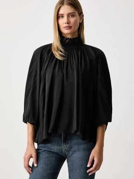 BOSS Orange bluză pentru femei din cupro C_Belisa negru