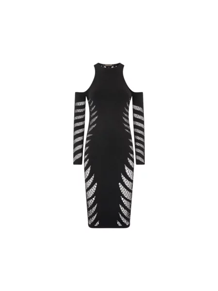 Sukienka midi Roberto Cavalli w paski do kolan czarna