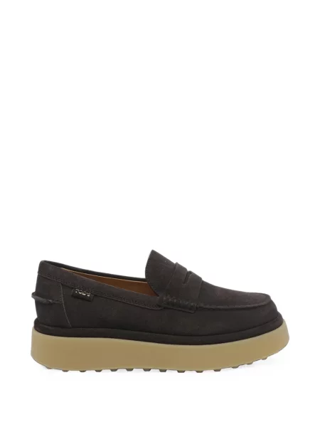 Pantofi loafer Tod's din piele de căprioară cu platformă maro
