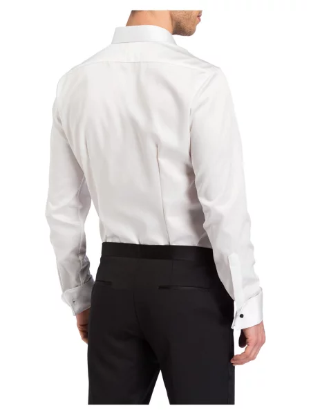 Olymp Signature Koszula Smokingowa Tailored Fit Z Wywijanym Mankietem weiss