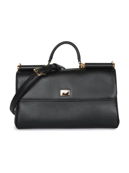 Torebka Dolce And Gabbana skórzana retro czarna