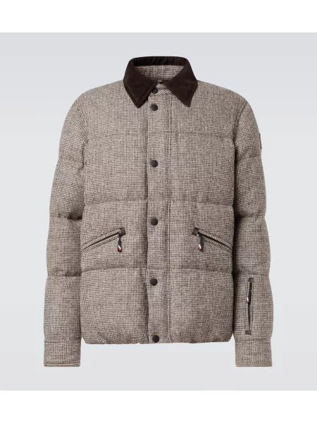 Volnena smučarska jakna Moncler Grenoble siva