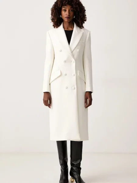 Palton Elisabetta Franchi elegant alb