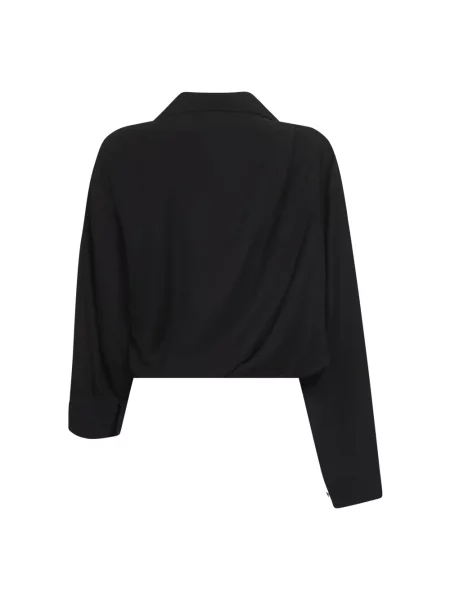 Lniana kurtka koszulowa Balenciaga czarna