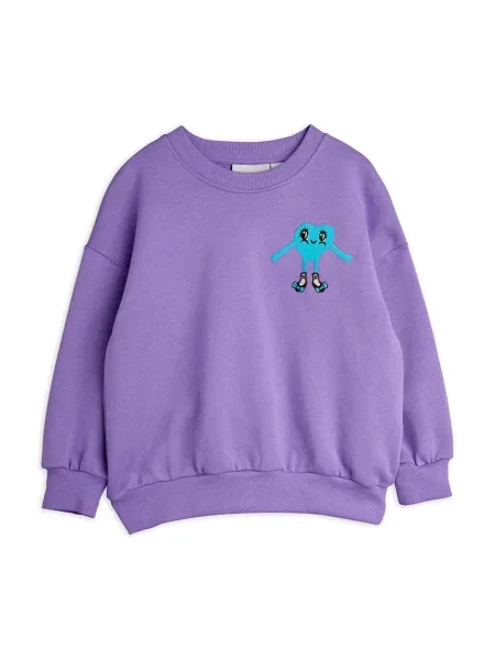 Mini Rodini Dětská mikina Heart fialová