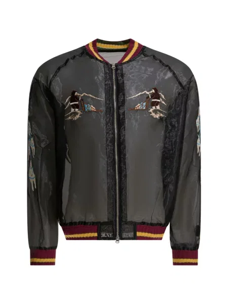 Палто Kapital бродирано черно