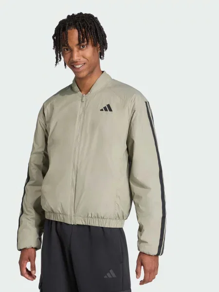 Переработанный бомбер Adidas зеленый