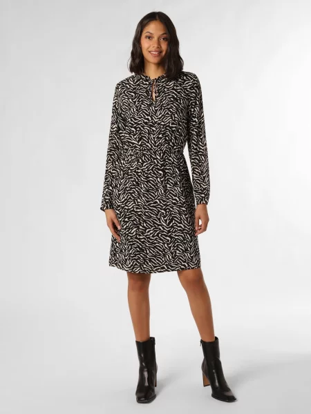 Comma casual identity Sukienka Kobiety wzorzysty 40 czarny