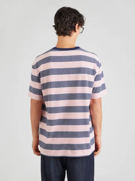 ARMEDANGELS Tričko MAARKOS režná / námořnická modř / oranžově červená