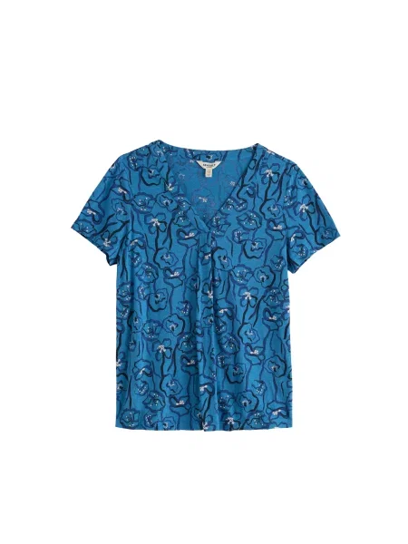 Seasalt Cornwall Tricou Barnoon albastru / bleumarin / negru alb