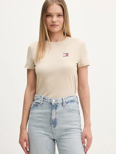 Tommy Jeans tričko béžové