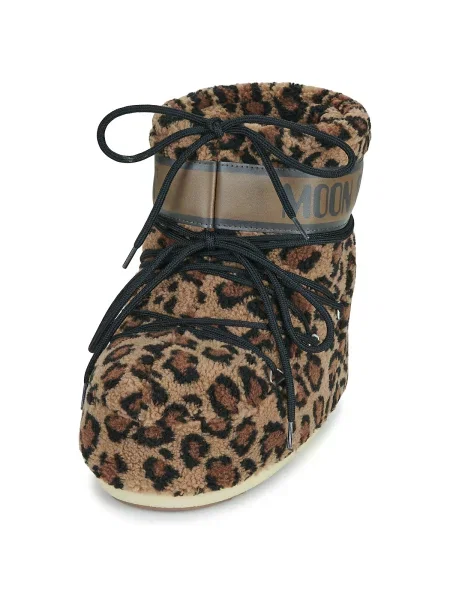 Fleecová fleecová mikina Moon Boot s leopardím vzorom hnedá