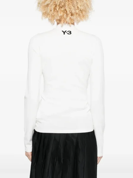 Дълго тениска Y-3 на райета бяло