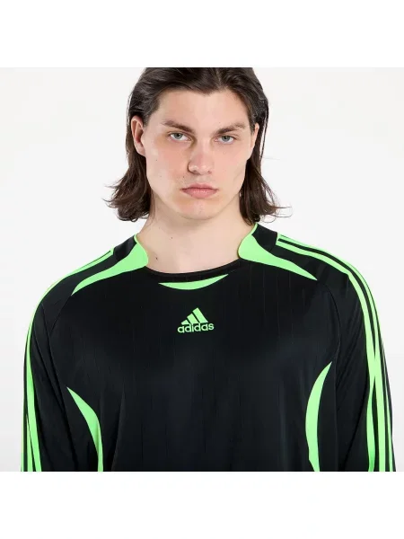 Тениска adidas Teamgeist Adicolor Long Sleeve Loose T-Shirt Black / Signal Green L черно