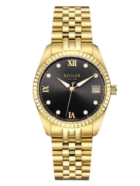 Régler Ceas analogic Régler Liberté Steel Gold Black auriu negru