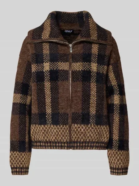 Kurtka z dzianiny o kroju regular fit ze wzorem na całej powierzchni model ‘MAROON’ Only
