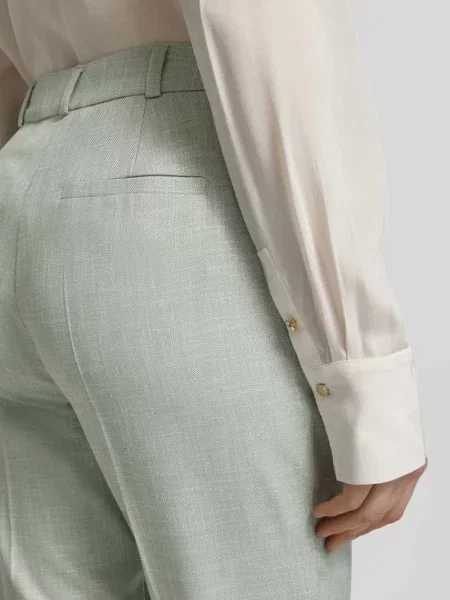 Spodnie z tkaniny o kroju slim fit z mieszanki z kantami Comma