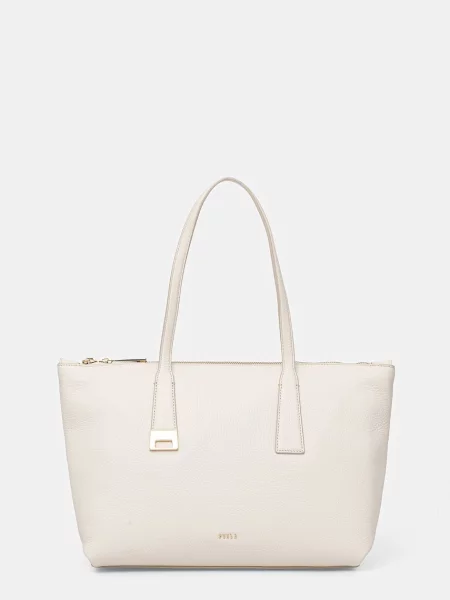 Geantă shopper Furla din piele alb