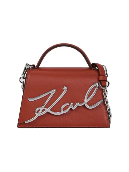 Karl Lagerfeld crossbody kabelka dámska kožená K/SIGNATURE hnedá