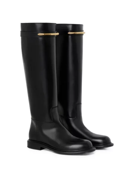 Botine Givenchy din piele fără toc negru