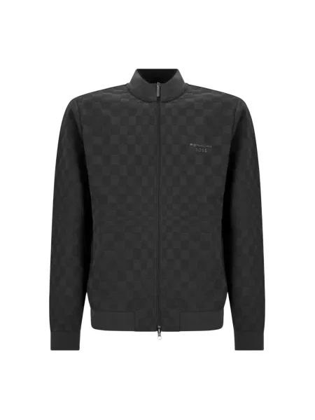Bluza Boss w kratę z nadrukiem czarna