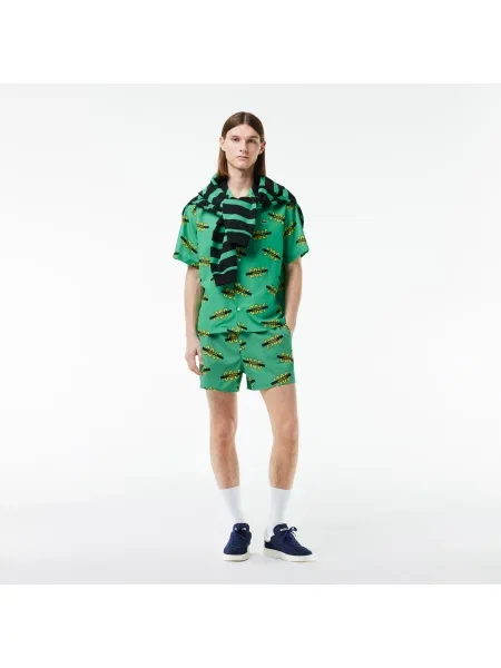 Lacoste Koszula Uv Protect Z Krótkim Rękawem I Z Nadrukiem