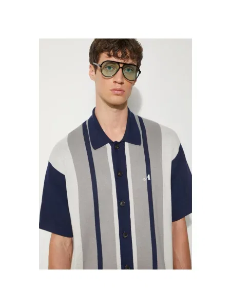 Awake NY kardigan Knit Camp Collar szary