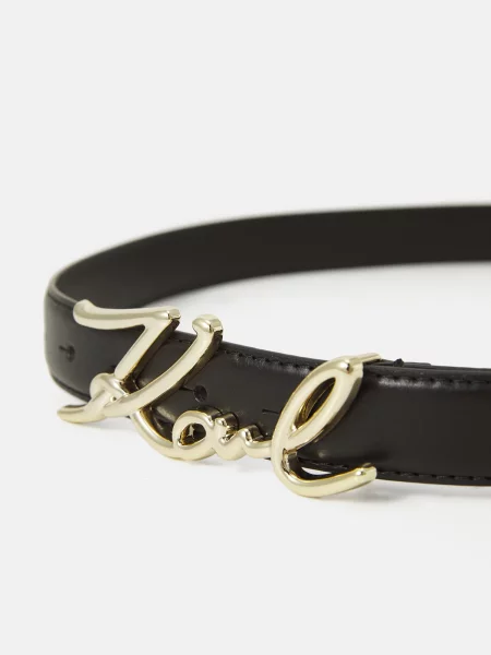 Karl Lagerfeld curea pentru femei din piele K/SIGNATURE negru