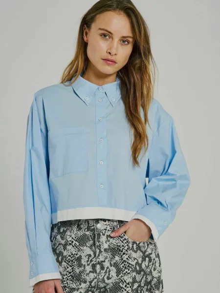 NORR Tricou Cest deschis albastru