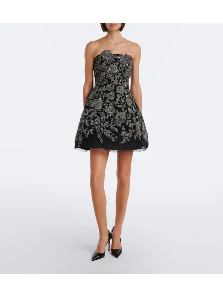 Rochie Carolina Herrera cu model floral negru