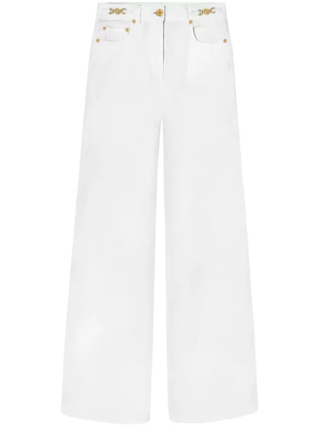 Blugi evazați Versace alb