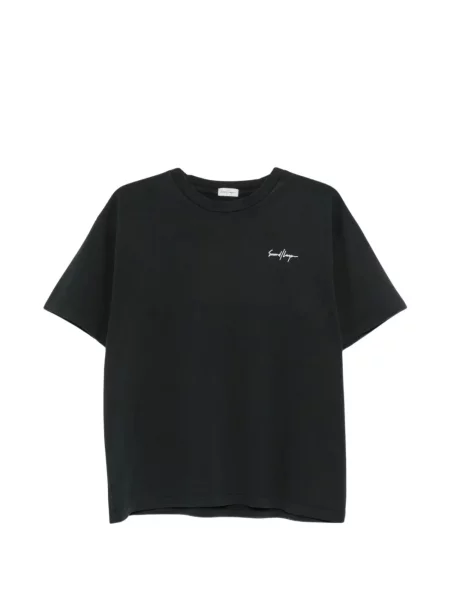 Тениска Second/layer с принт черно