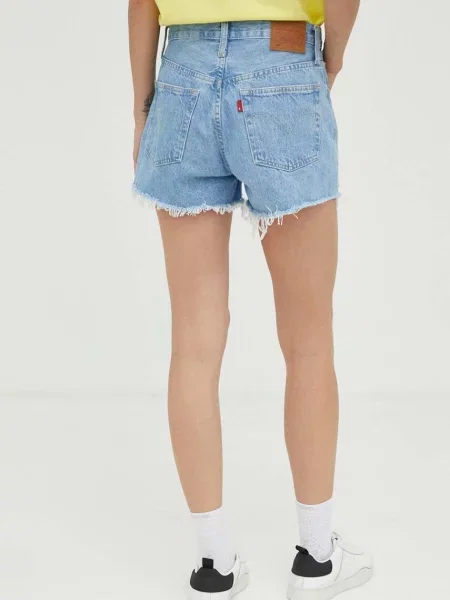 Džínové šortky Levi's hladké high waist modré