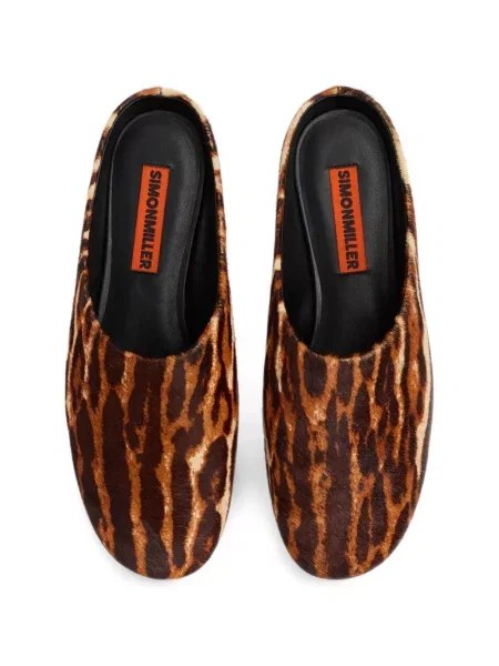Papuci tip mules Simon Miller cu imagine cu model leopard maro