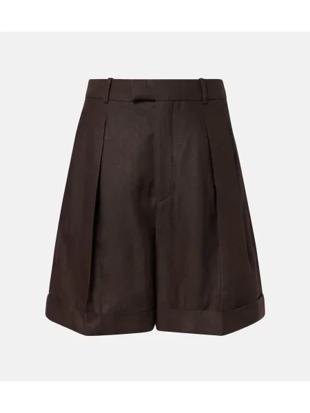 Lniane bermudy Loro Piana brązowe