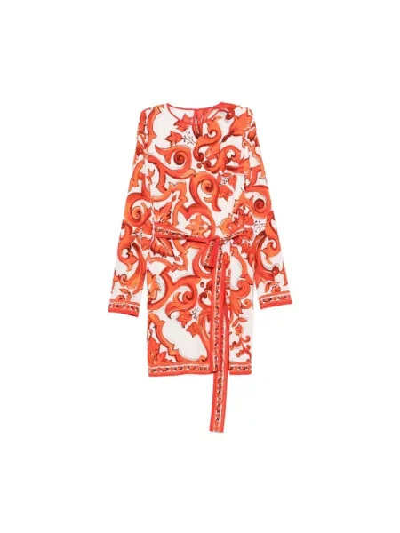 Krótka sukienka Dolce And Gabbana pomarańczowa