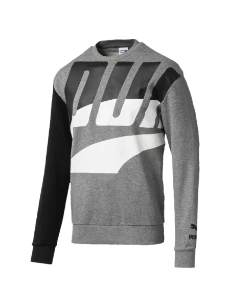 Hanorac crewneck Puma cu decolteu rotund gri