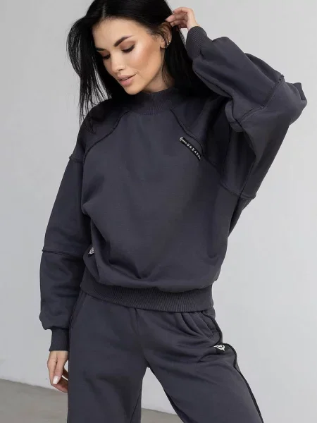 Женский однотонный свитшот сірий