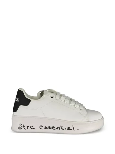Sneakerși Gaelle cu șireturi cu platformă din dantelă alb